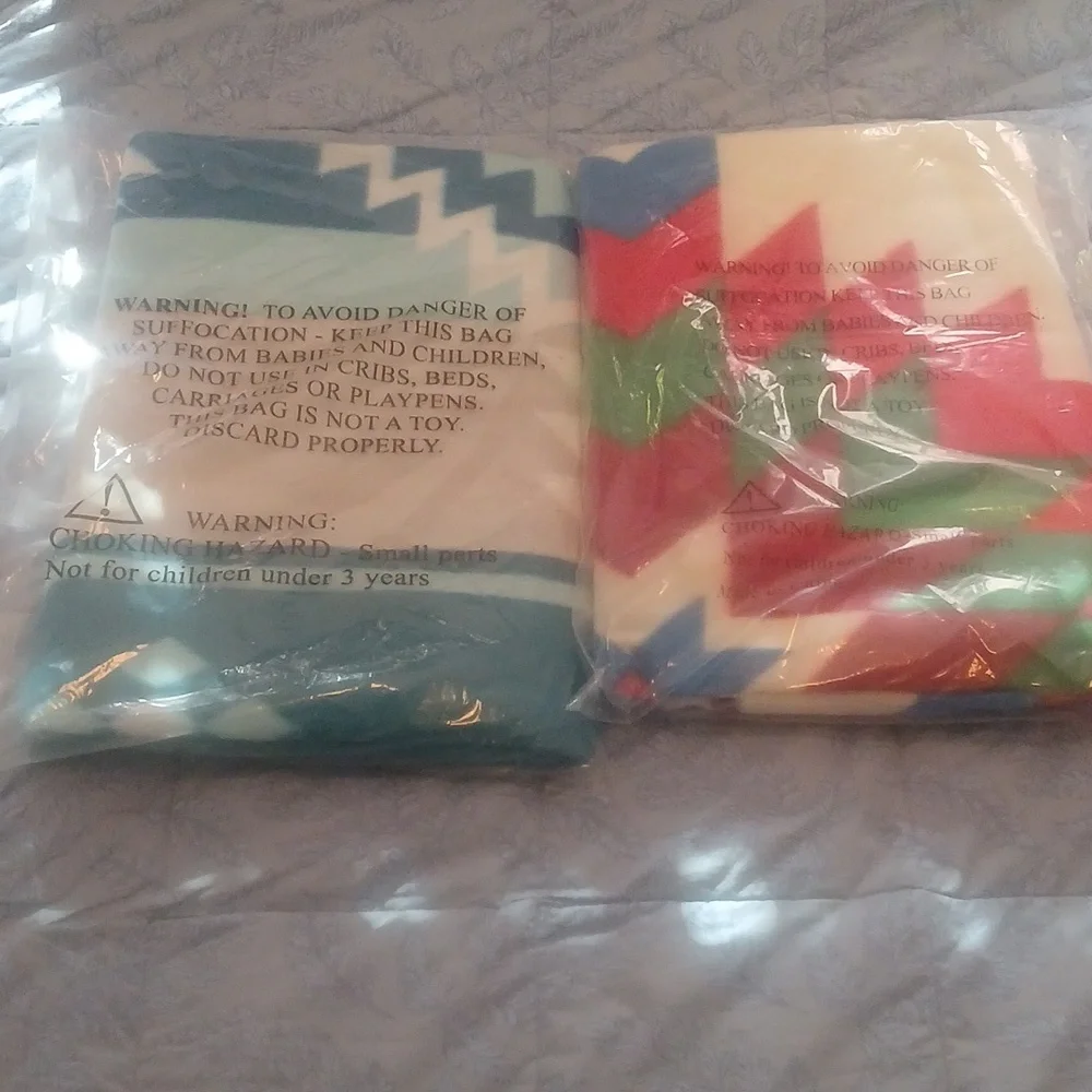Native America Indian Designed Fleece Blankets/Throws Set of 2